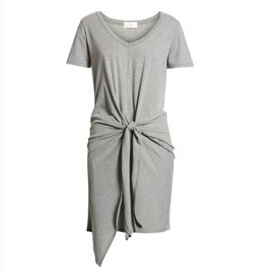 Heather gray knotted t-shirt dress